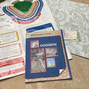 Los Angeles Dodgers Stadium Map, 100 anniversary pin & 1986 Yearbook